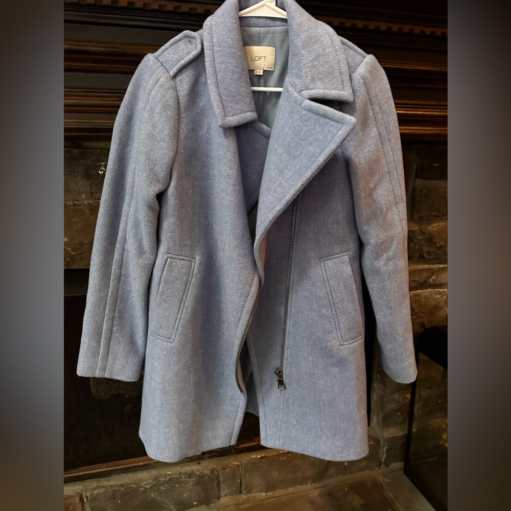 Women’s Loft Moto Pea Dress Coat Size XSP